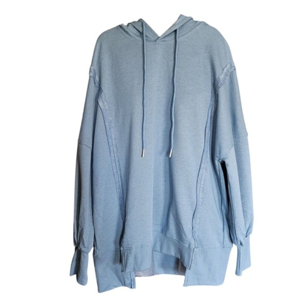 Pretty Garden Womens Small Light Blue Oversize Sweatshirt Hoodie